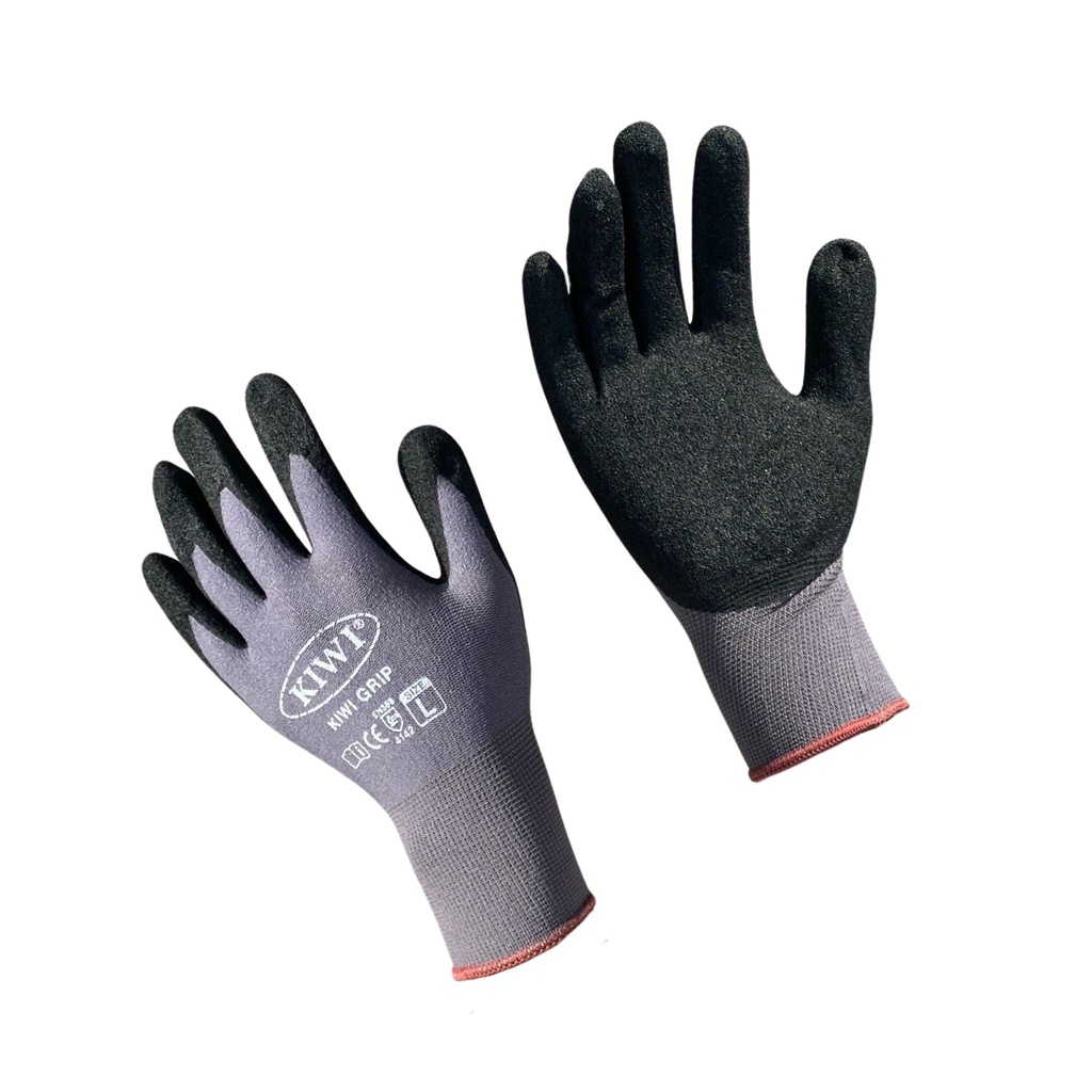[GLVPRO] Kiwi PUD Palm Coated Nylon/Spandex Knit Grip Gloves - 1 Pair