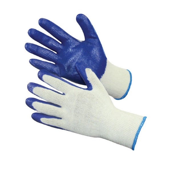[GLVSKW] Kiwi Heavy Latex Palm Coated String Knit Blue Work Gloves - 10 Pairs (L/XL)
