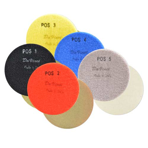 DaVinci Engineered Stone Dry Polishing Pads Set (Pos. 1, 2, 3, 4, 5) - Made in Italy