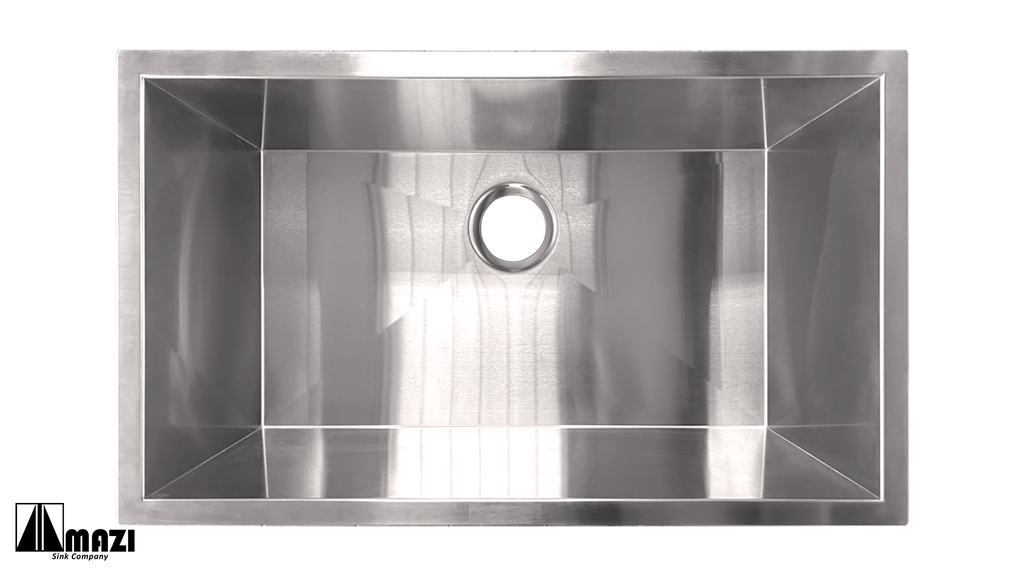 [HBS3018-R10] 30''X18''X10'' SINGLE HANDMADE STAINLESS STEEL SINK - HBS3018-R10