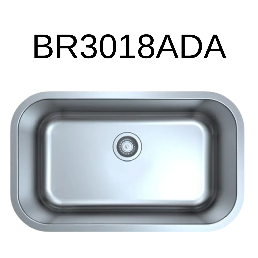 [BR-3018N-ADA] PrimaSink BR-3018N-ADA 30'' x 18'' Single bowl Undermount ADA Kitchen Sink - 18 Gauge Stainless Steel