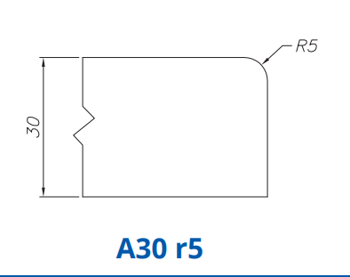 Marmo Elettromeccanica SS27005 Profile 30mm r5 Eased Edge A30 r5 Technology Professional Position 1 Master Router Bit