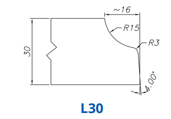[SS27065] Marmo Elettromeccanica SS27065 Profile 30mm Cove (r15) L30 Technology Professional Position 1 Master Router Bit