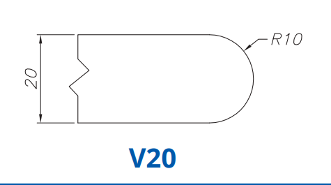 Marmo Elettromeccanica SS27087 Profile 20mm Full Bullnose V20 Technology Professional Position 1 Master Router Bit
