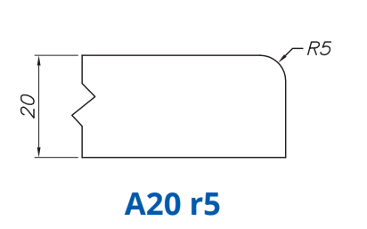 Marmo Elettromeccanica SS62001 Profile 20mm r5 Eased Edge A20 r5 Technology Professional Position 2 INTERNAL WATER ROUTER BITS (IW BITS)