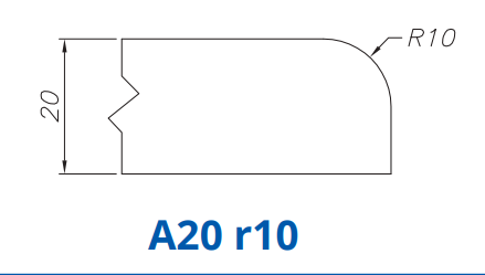 Marmo Elettromeccanica SS62002 Profile 20mm Half Bullnose A20 r10 Technology Professional Position 2 INTERNAL WATER ROUTER BITS (IW BITS)
