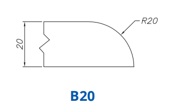 Marmo Elettromeccanica SS61026 Profile 20mm Demi Bullnose B20 Technology Professional Position 1 INTERNAL WATER ROUTER BITS (IW BITS)