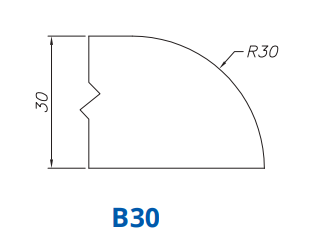 Marmo Elettromeccanica SS72027 Profile 30mm Demi Bullnose B30 Technology Frangistone Position - INTERNAL WATER ROUTER BITS (IW BITS)
