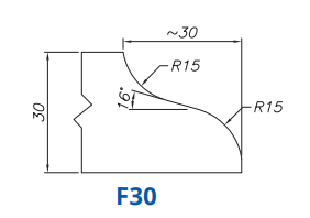 Marmo Elettromeccanica SS60050 Profile 30mm Ogee F30 Technology Segmented Position - INTERNAL WATER ROUTER BITS (IW BITS)