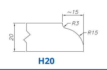 Marmo Elettromeccanica SS62056 Profile 20mm Dupont H20 Technology Professional Position 2 INTERNAL WATER ROUTER BITS (IW BITS)
