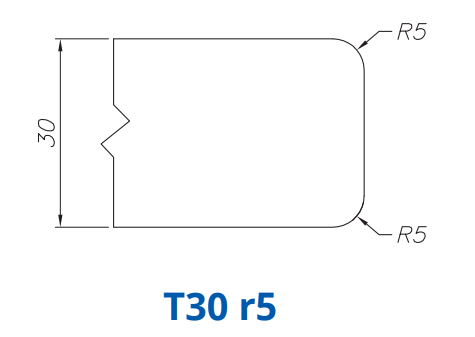 Marmo Elettromeccanica SS60082 Profile 30mm Eased Top & Bottom r5 T30 r5 Technology Segmented Position - INTERNAL WATER ROUTER BITS (IW BITS)