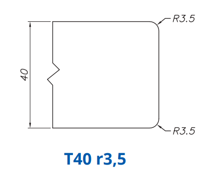 Marmo Elettromeccanica SS65117 Profile 40mm Eased Top & Bottom r3.5 T40 r3.5 Technology Longlife+ Position 5 INTERNAL WATER ROUTER BITS (IW BITS)