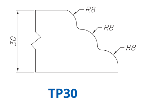 Marmo Elettromeccanica SS62030 Profile 30mm Triple Pencil (Waterfall) TP30 Technology Professional Position 2 INTERNAL WATER ROUTER BITS (IW BITS)