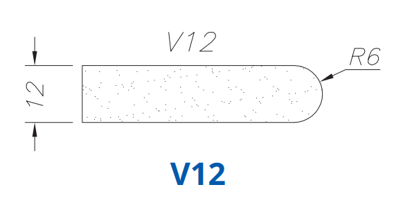 Marmo Elettromeccanica SS64269 Profile 12mm Full Bullnose V12 Technology Longlife+ Position 4 INTERNAL WATER ROUTER BITS (IW BITS)