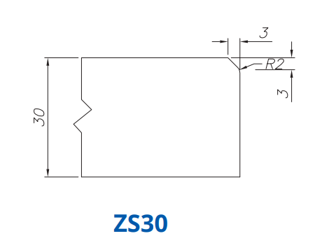 Marmo Elettromeccanica SS64041 Profile 30mm Signle Chamfer ZS30 Technology Longlife+ Position 4 INTERNAL WATER ROUTER BITS (IW BITS)