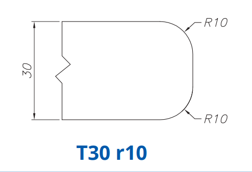 Marmo Elettromeccanica SS67081 Profile 30mm Round Top & Bottom r10 T30 r10 Technology Electroplated Position 1 INTERNAL WATER ROUTER BITS (IW BITS)