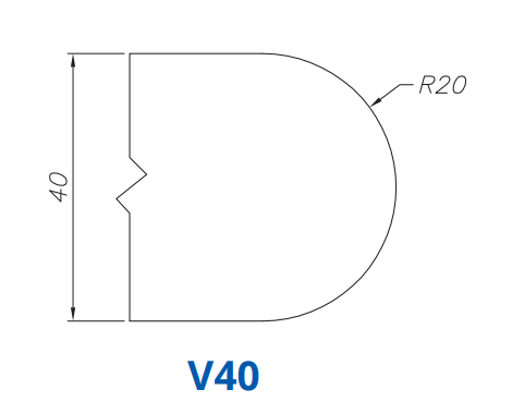 Marmo Elettromeccanica SS66090 Profile 40mm Full Bullnose V40 Technology Longlife+ Position 6 INTERNAL WATER ROUTER BITS (IW BITS)