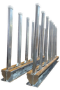 Weha 12 Ton 10' Bundle Slab Storage Rack — 16 Galvanized Poles for Stone Slab Bundles