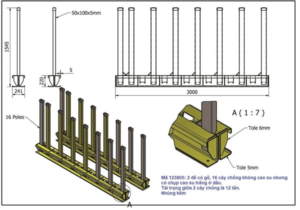 Weha 5.5 Ton 10'  Slab Rack