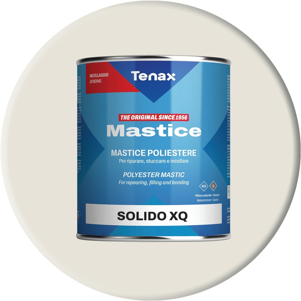 [1SQPW] Tenax Solido XQ Quartz Paper White — Knife-Grade Color-Match Stone Adhesive, 1 Qt
