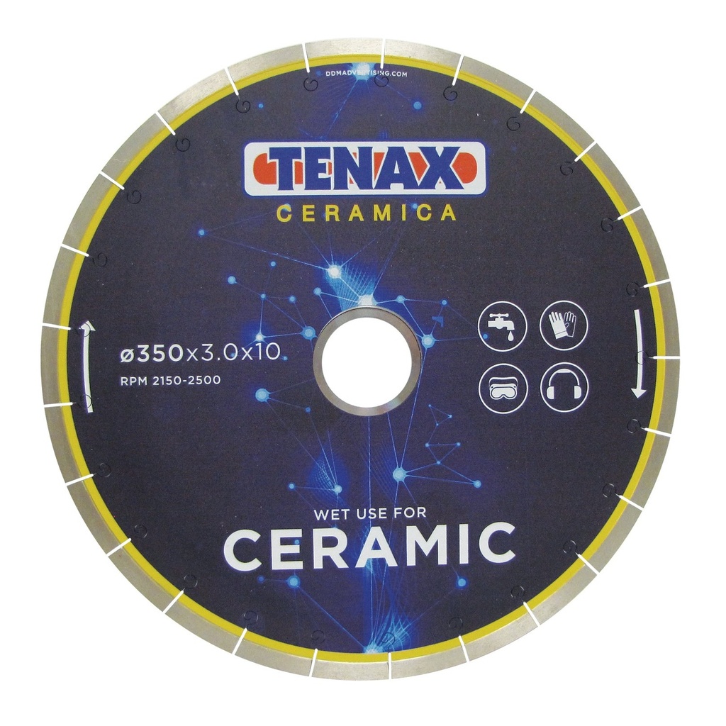 [4D-42764] Tenax Ceramic & Porcelain 12" Bridge Saw Blade — Wet-Cut Sintered Stone, Porcelain & Dekton