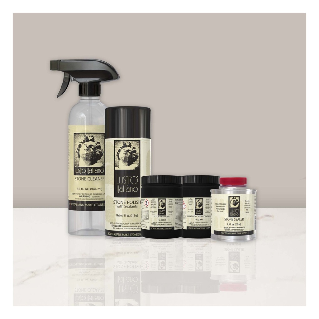 Tenax Marble Rust Remover & Restorer Kit — Rust Stain Removal and Re-Polish for Marble & Calcite Stone