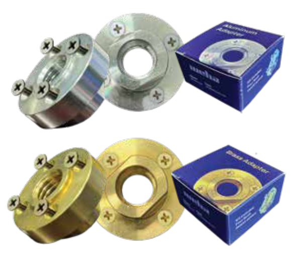 [VZ051054] Weha Aluminum Quad Adapter — 5/8"-11 Thread, 22 mm Arbor for Four-Hole Flush-Cut Blades