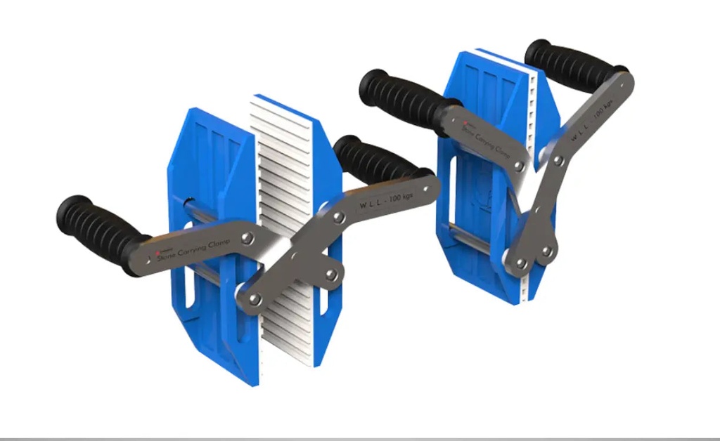SCC06 Stone Carry Clamp  Stone Carry Clamp ( Pair ), Short Arms, White Rubber