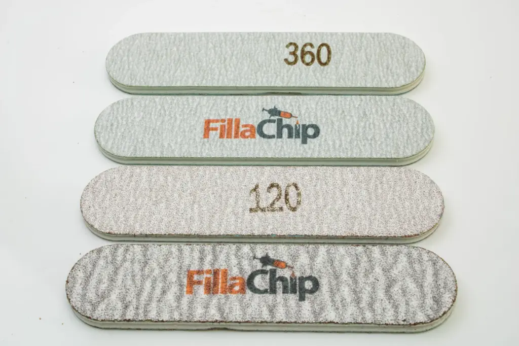 [1209] FillaChip Files — Set of 4 (80 / 120 / 240 / 360 Grit) for Leveling & Finishing Repairs