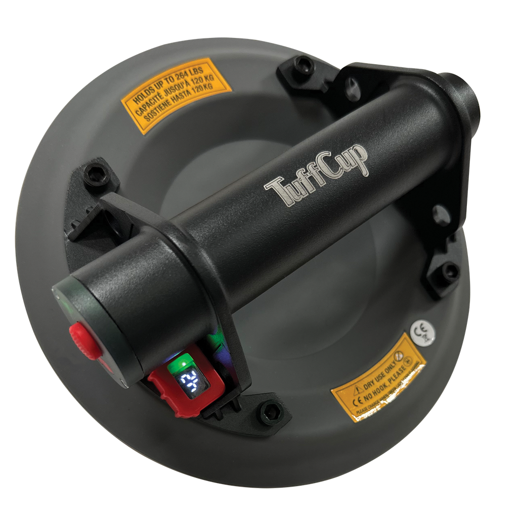 [150680] Tenax TuffCup Titan 8" LED Battery-Powered Vacuum Cup — Heavy-Duty Electric Suction Lifter