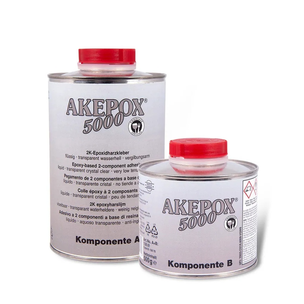 [EPOX.10681] Akemi Akepox 5000 Flowing Transparent Two-Component Epoxy Adhesive — 1.5 kg