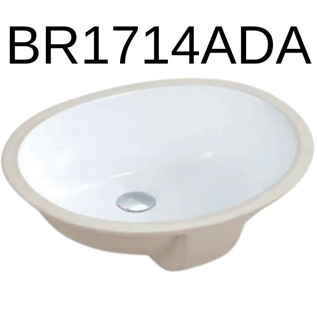 [BR-1714-ADA] PrimaSink BR-1714-ADA 17-1/4'' x 14-3/8'' Oval Undermount ADA Vanity Sink - White