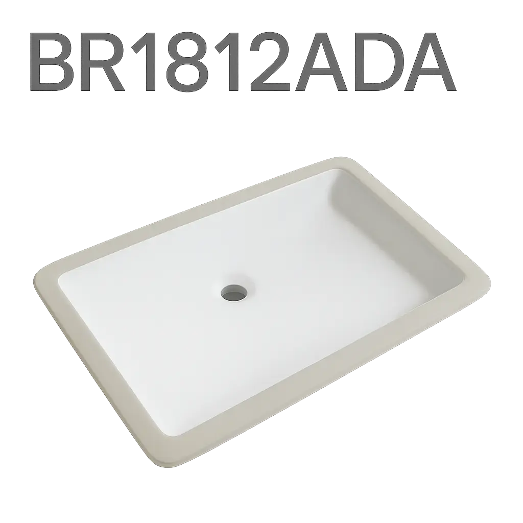 [BR-1812-ADA] PrimaSink BR-1812-ADA 18'' x 12'' Rectangular Undermount ADA Vanity Sink - White