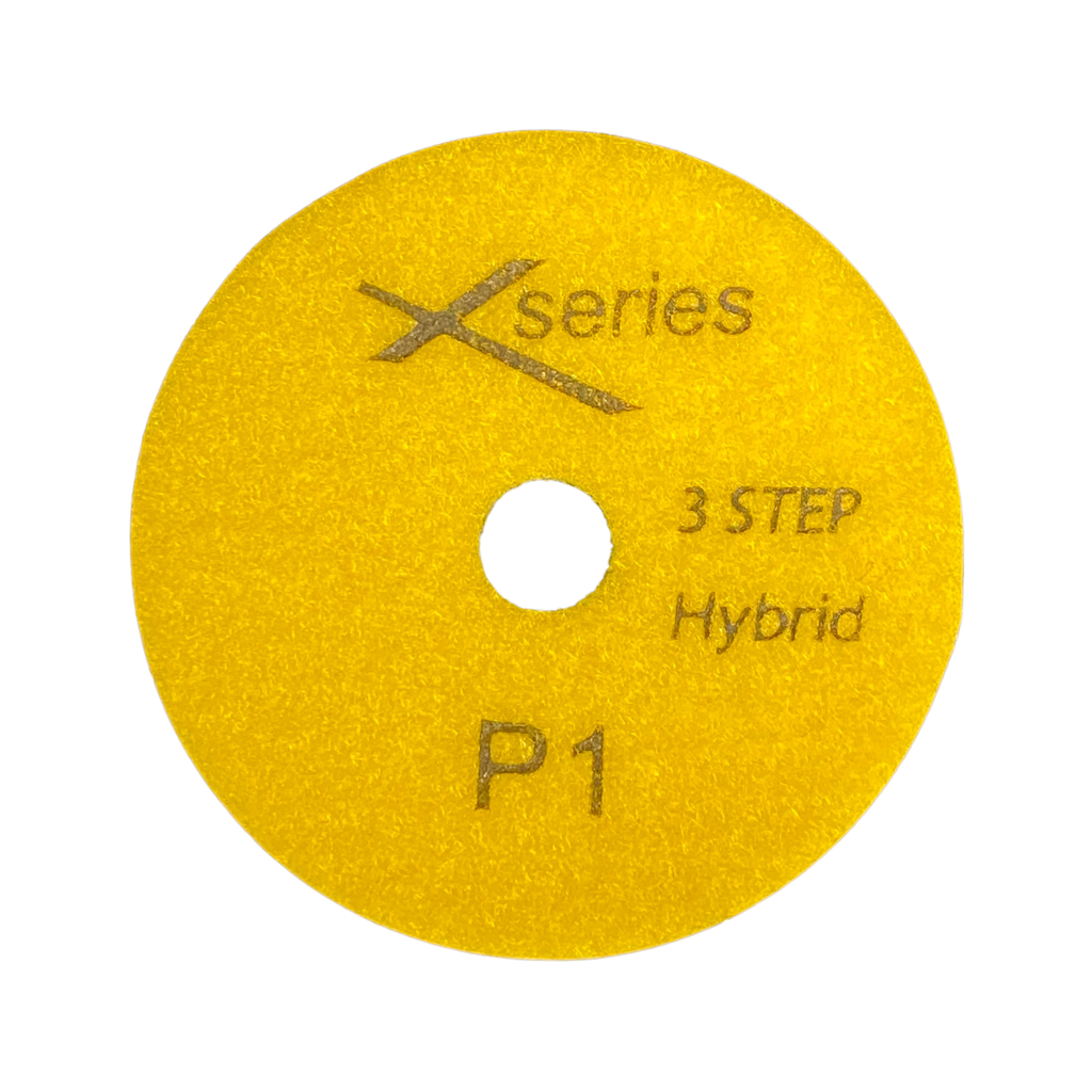 [X3STEP1] X Series 3 Step 4" White Resin Hybrid Pads for Quartz & Granite (1)