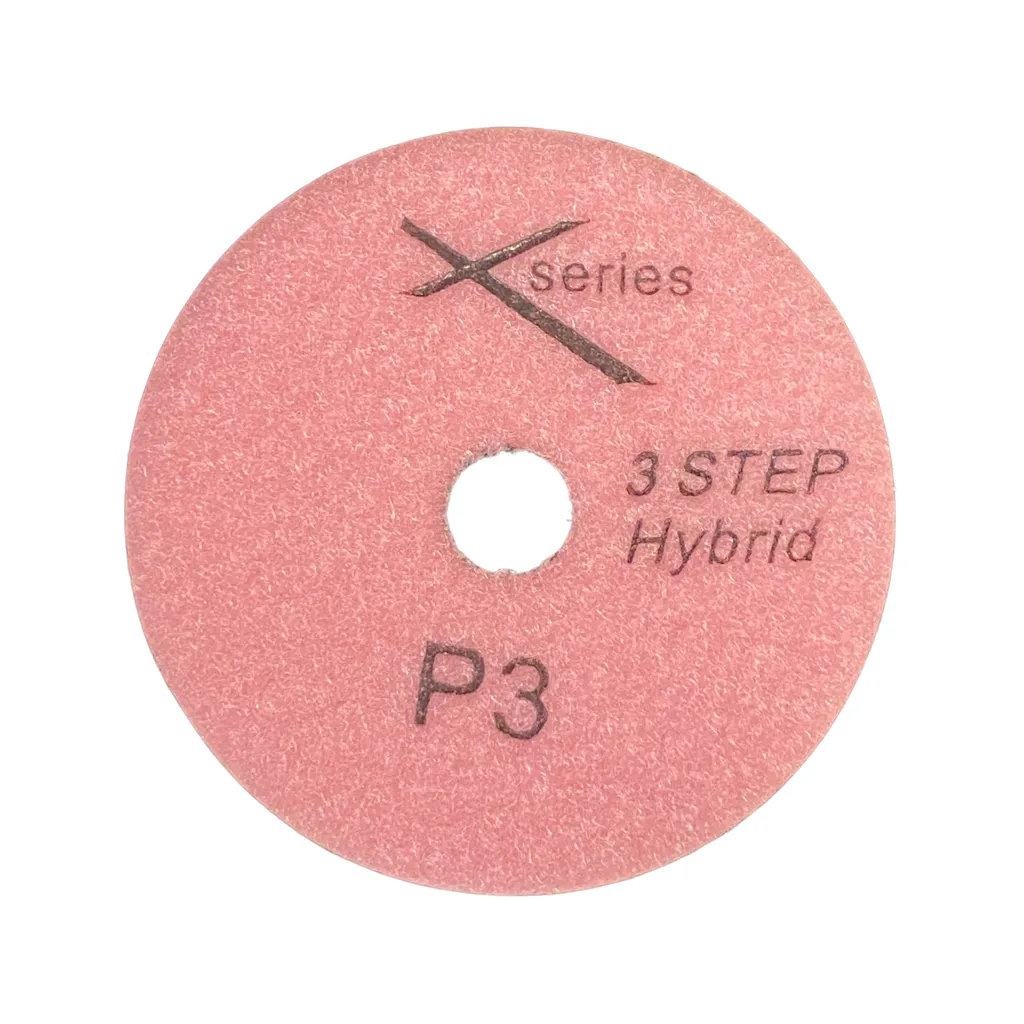 X Series 3 Step 4" White Resin Hybrid Pads for Quartz & Granite