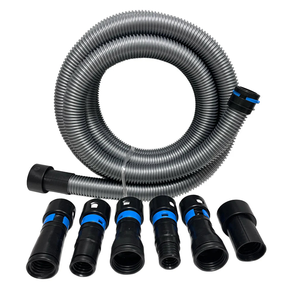 [4620] 1 1/4" x 17 ft Shop Vac Hose Adapter Kit with Quick Click Power Tool Connection