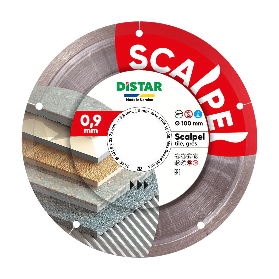 DiStar Scalpel 4" Diamond Blade for Porcelain & Ceramic — Ultra-Thin, Chip-Free Precision Cutting
