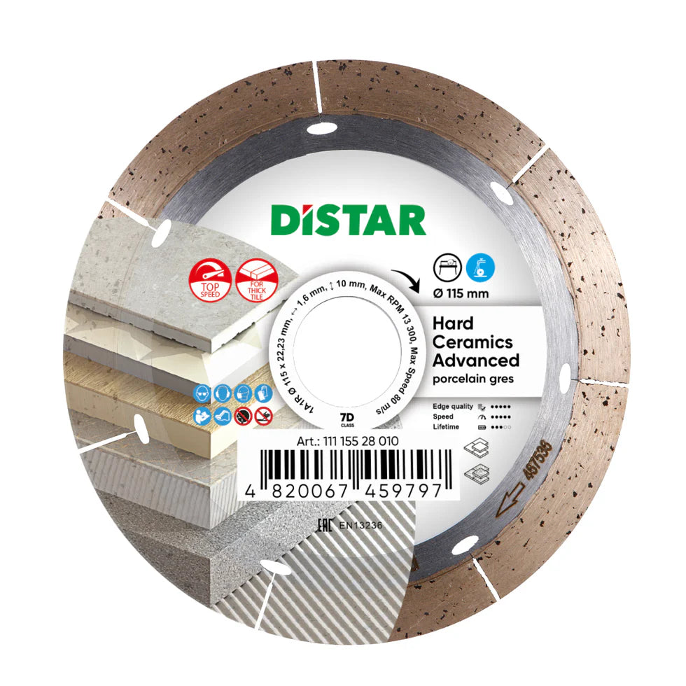 [11115528010] DiStar Hard Ceramics Advanced 4.5" Diamond Blade for Porcelain & Hard Ceramics — Wet Cutting