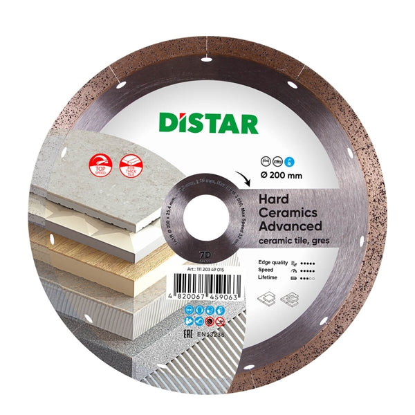 DiStar Hard Ceramics Advanced 1A1R Diamond Blade 7"–14" — Wet Cutting for Thick Porcelain, Gres & Dekton