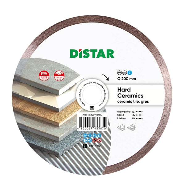 DiStar Hard Ceramics 1A1R Diamond Blade 4.5"–16" — Clean, Chip-Free Cuts in Ceramic & Porcelain Gres
