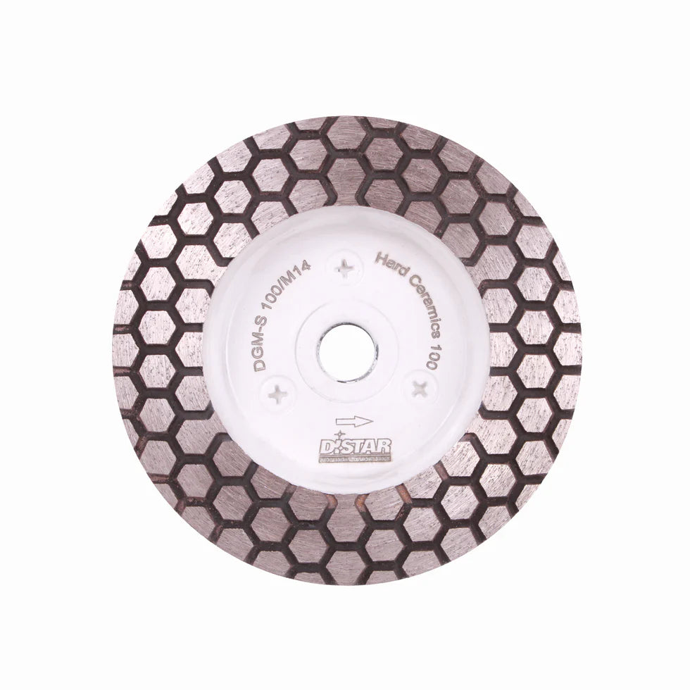 DiStar Hard Ceramics DGW-S 4" Diamond Grinding Cup (M14) — Dry Edging for Porcelain & Ceramic