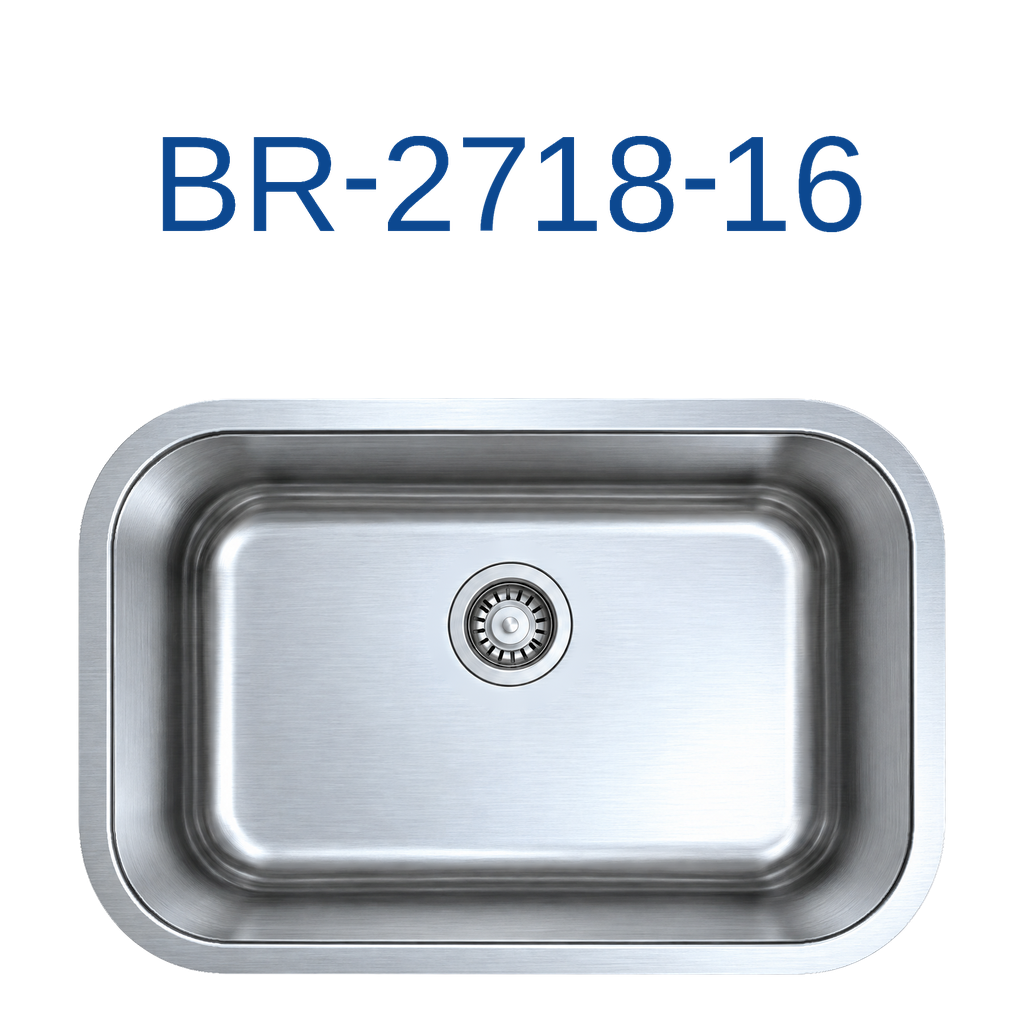 PrimaSink BR-2718-16 27-1/8'' x 17-7/8'' Single bowl Undermount Kitchen Sink - 16 Gauge Stainless Steel