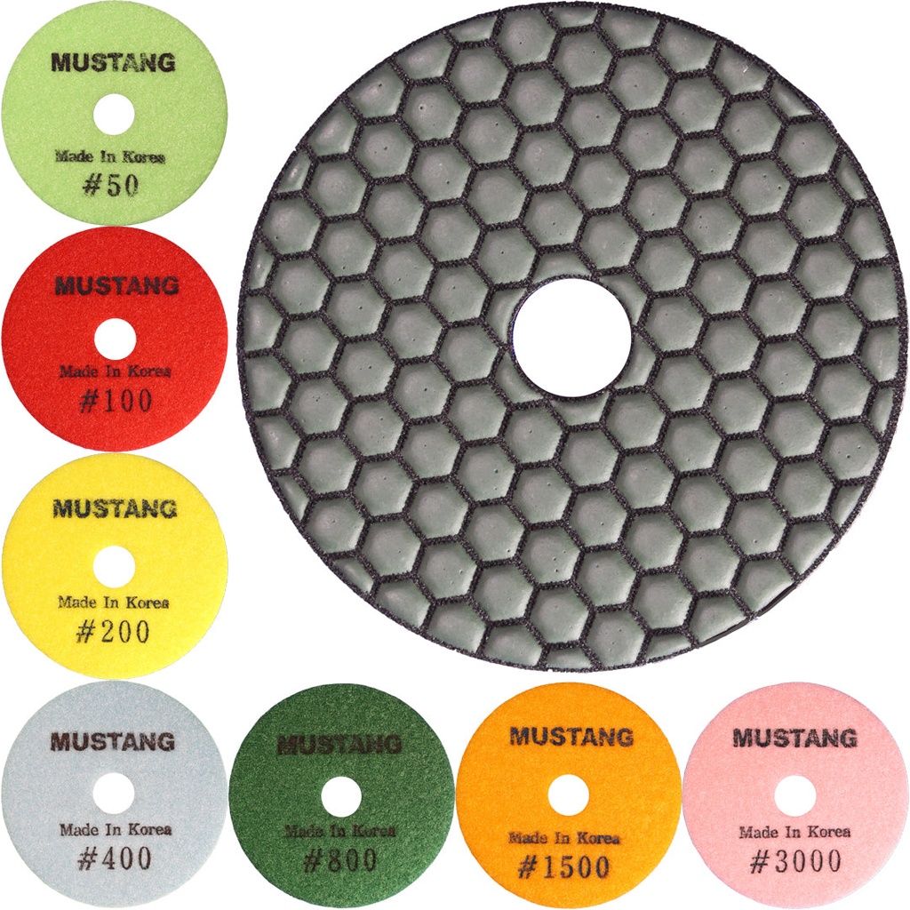 [23002-01001] MUSTANG 4" Dry Polishing Pad (#50)