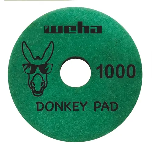 [134292] Weha 4" Donkey Quartz Face Polish Surface Polishing Pad — Hook & Loop Diamond Scratch-Repair Pad (#600)
