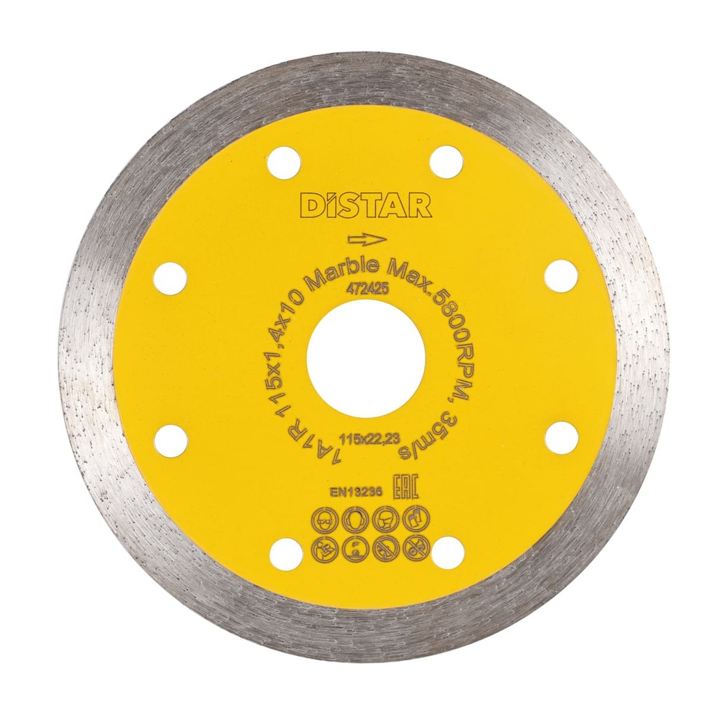 DiStar Marble 4.5" Diamond Blade for Marble, Travertine & Dolomite — Smooth, Chip-Free Wet Cutting