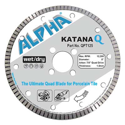 [QPT478] Alpha Katana Q Turbo Rim Wet/Dry Cutting Blade for Quad Series Adapter (4")