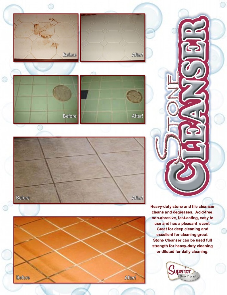 [200-52100-42] Superior Stone Cleanser Degreaser for Granite Marble and Natural Stone (22oz Spray Bottle)