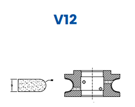 [V12ectroplatedFull] SCE61265 12mm Full Bullnose Line 60 - (Bore 35 Fitting) Profile V12 EHS Position 1 EHS Kit (all materials, high speed) (Electroplated Kit (soft materials marble))