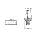 Marmo Elettromeccanica A20 r5 Eased Edge (Round Edge) - 20mm Diamond Profiling Wheel - Line 20 CNC 1/2 Gas Sinkhole