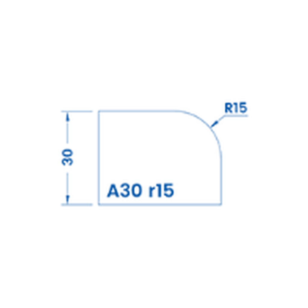 [SS67009] Marmo Elettromeccanica A30 r15 Eased Edge (Round Edge) - 30mm Diamond Profiling Wheel - Router Bit (1, IW Electroplated Kit)